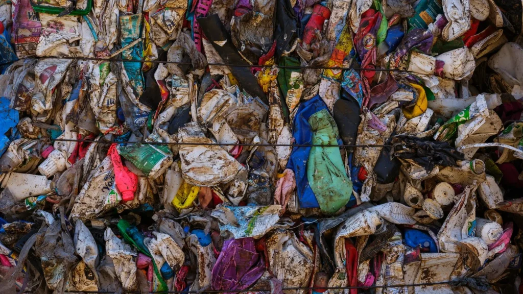 Instalación empresarial de reciclaje y economía circular.