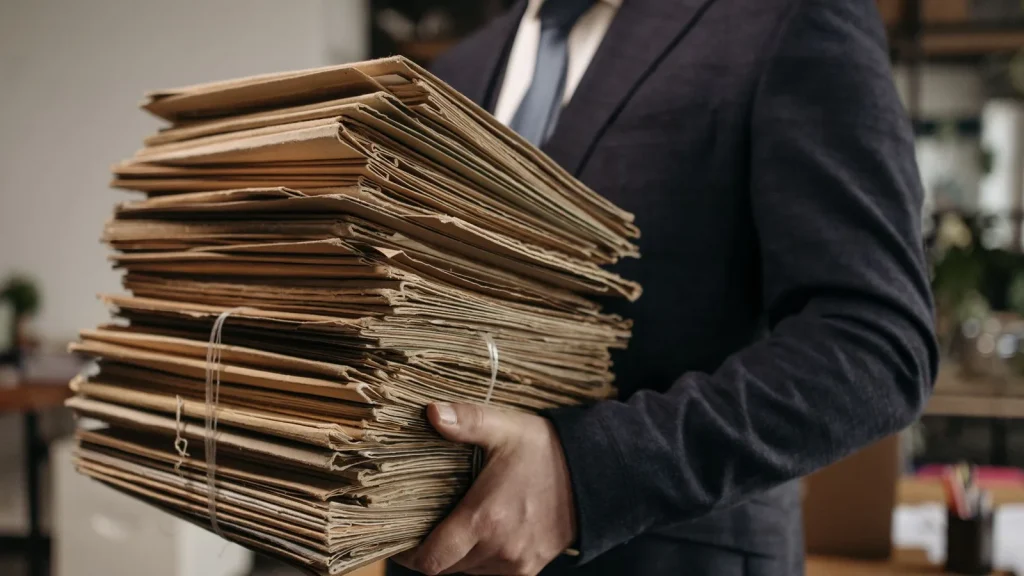 Documentación y trabajo administrativo en una oficina